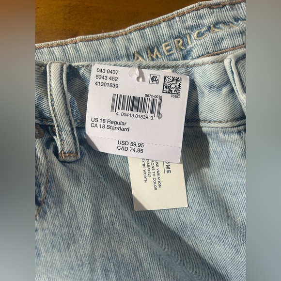 NWT AE Dreamy Drape Stretch Super High-Waisted Baggy Wide-Leg Jean - Picture 6 of 12